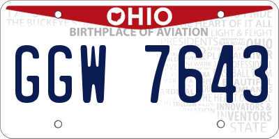 OH license plate GGW7643