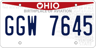 OH license plate GGW7645