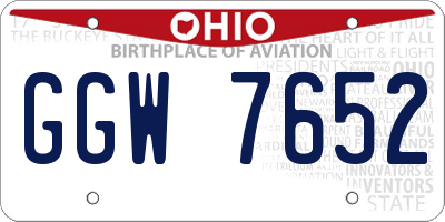 OH license plate GGW7652