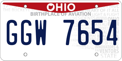 OH license plate GGW7654