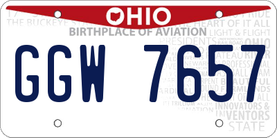 OH license plate GGW7657