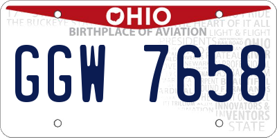 OH license plate GGW7658