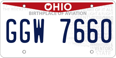 OH license plate GGW7660