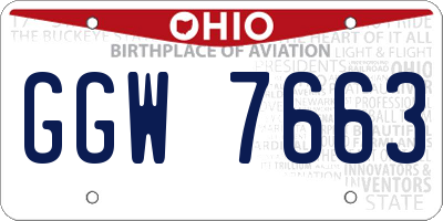 OH license plate GGW7663