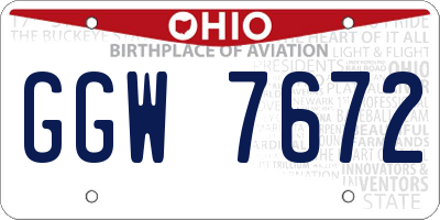 OH license plate GGW7672