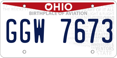 OH license plate GGW7673