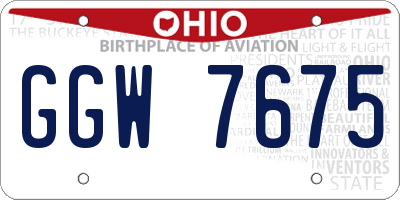 OH license plate GGW7675