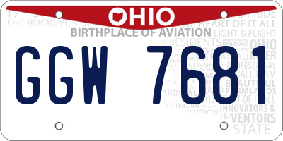 OH license plate GGW7681