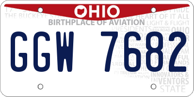 OH license plate GGW7682