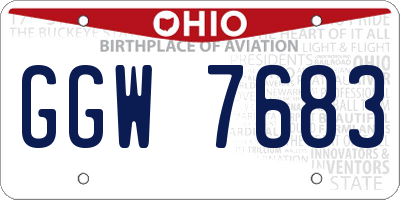 OH license plate GGW7683