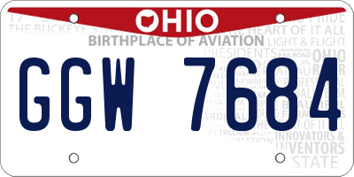 OH license plate GGW7684