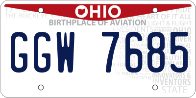 OH license plate GGW7685