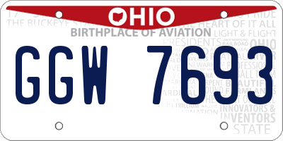 OH license plate GGW7693