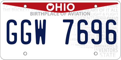 OH license plate GGW7696