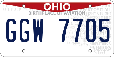 OH license plate GGW7705