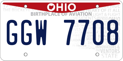 OH license plate GGW7708