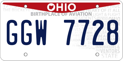 OH license plate GGW7728