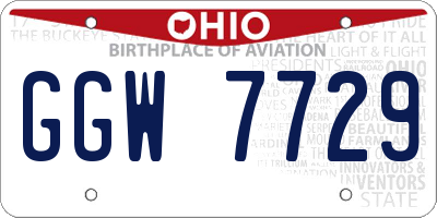 OH license plate GGW7729