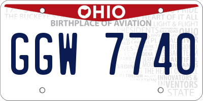 OH license plate GGW7740
