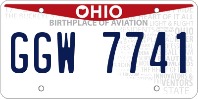 OH license plate GGW7741
