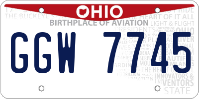 OH license plate GGW7745