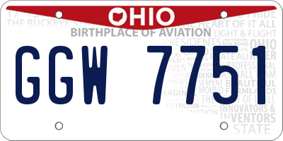 OH license plate GGW7751