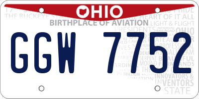 OH license plate GGW7752