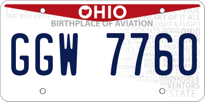 OH license plate GGW7760