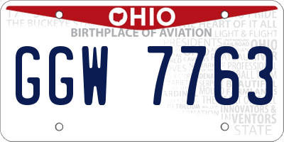 OH license plate GGW7763