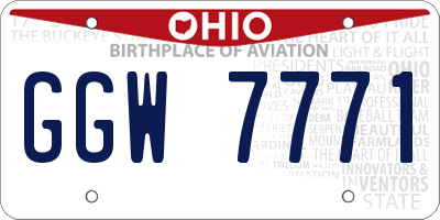 OH license plate GGW7771