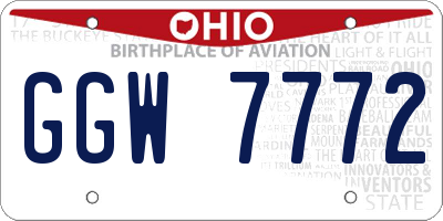 OH license plate GGW7772