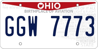 OH license plate GGW7773