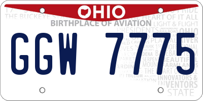 OH license plate GGW7775