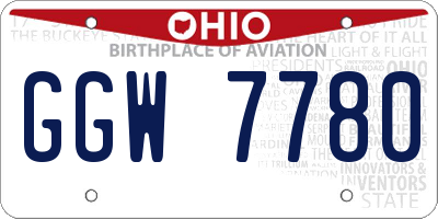 OH license plate GGW7780