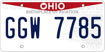 OH license plate GGW7785