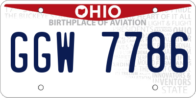 OH license plate GGW7786