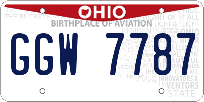 OH license plate GGW7787