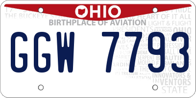 OH license plate GGW7793