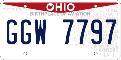 OH license plate GGW7797