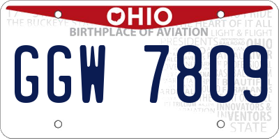 OH license plate GGW7809