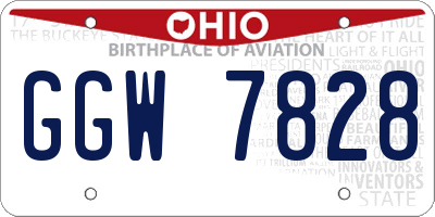 OH license plate GGW7828