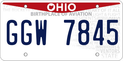 OH license plate GGW7845