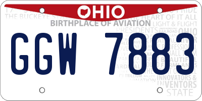 OH license plate GGW7883