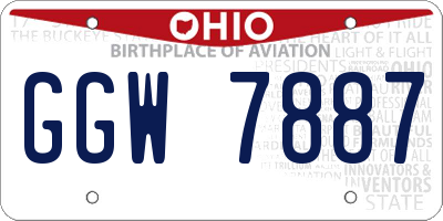 OH license plate GGW7887