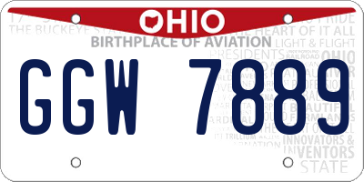 OH license plate GGW7889