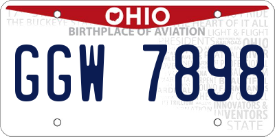 OH license plate GGW7898