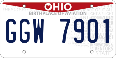 OH license plate GGW7901
