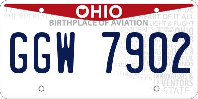 OH license plate GGW7902