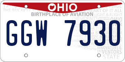 OH license plate GGW7930