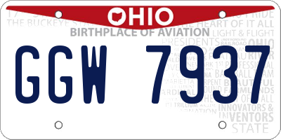 OH license plate GGW7937